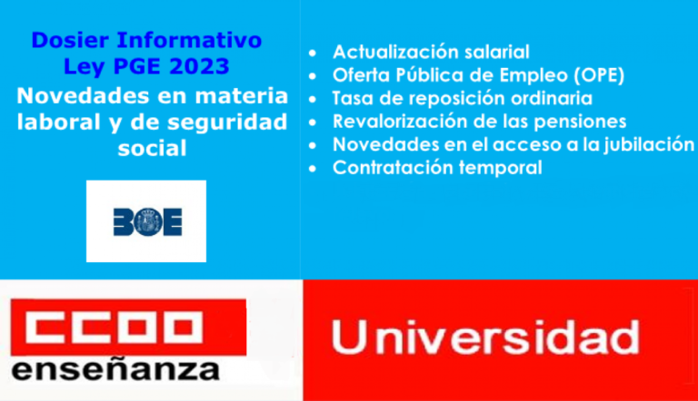 Dosier Informativo: novedades en materia laboral y de seguridad social derivadas de los PGE 2023 y otras normas